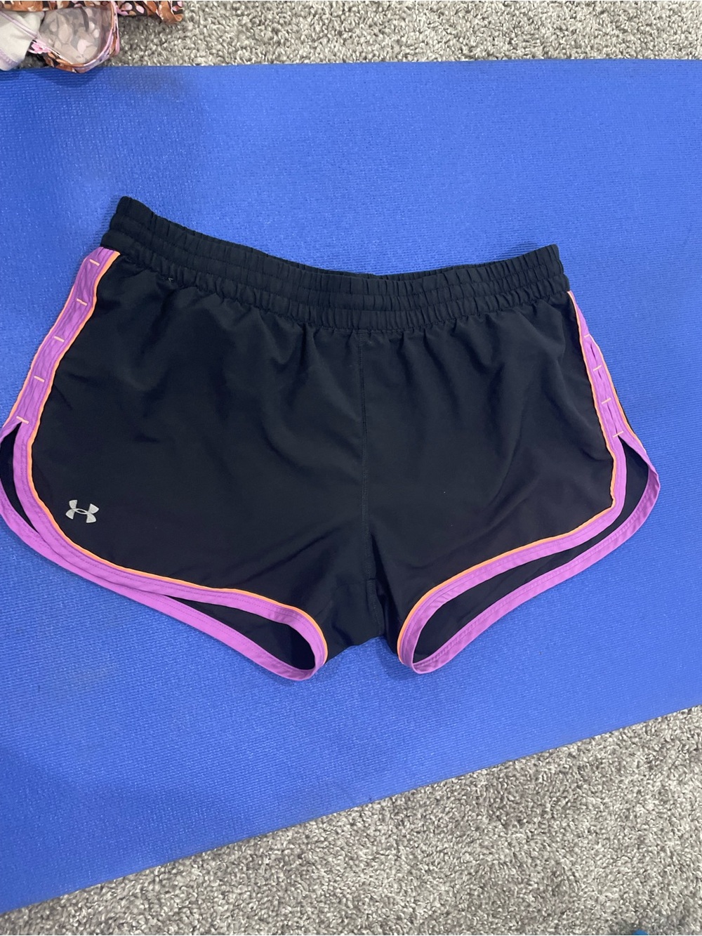 Under Armour Black Athletic Shorts with Pink Trim Medium